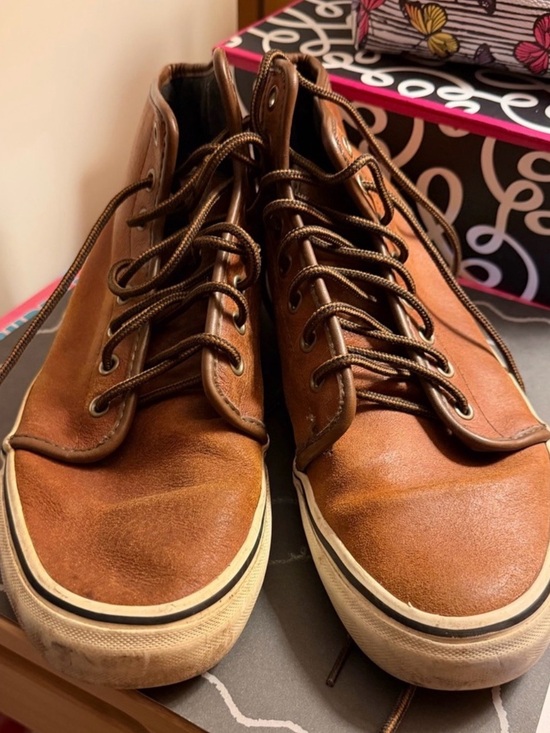 Vans Other - Vans Men's Brown Leather High-Top Sneakers